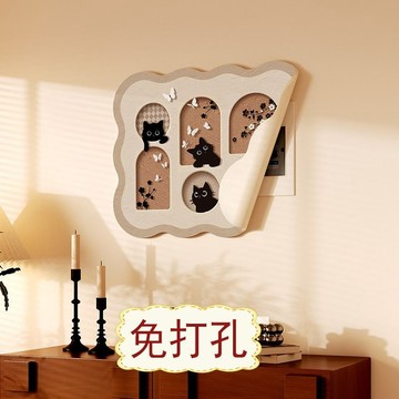 臺灣嚴選中古風喵咪免打孔磁吸2024新款電錶箱裝飾畵配電箱遮擋畵電閘貼畵