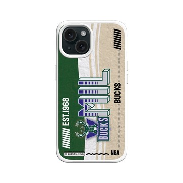 iPhone 15 SolidX 白 - NBA - 復古球員卡-密爾瓦基公鹿 Milwaukee Bucks - Vintage Card