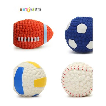 宜特乳膠寵物玩具球運動球 狗狗磨牙潔齒發聲玩具 寵物橄欖球足球