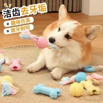[24時熱賣]寵物玩具 自嗨解悶玩具 逗貓棒狗狗玩具磨牙棒耐咬小型犬幼犬寵物用品骨頭棒咬膠橡膠球逗狗套裝 7HEL