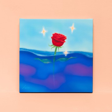 海上的玫瑰-掛畫/畫/裝飾畫/畫作/花/植物/天空/療癒/玫瑰花