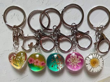 手作押花飾品 | 繽紛鑰匙圈 | 包包吊飾