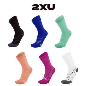 【2XU】U Vectr Cushion Crew Socks 中性 速乾緩震足弓機能運動中筒跑襪 (多色任選)