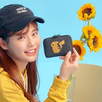 【OUTDOOR】寶可夢Pokemon-金典皮卡丘零錢包-黑色 ODGO22S11BK