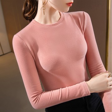 專注內搭-德絨圓領雙面磨毛長袖T恤內搭上衣-1(四色S-3XL可選)