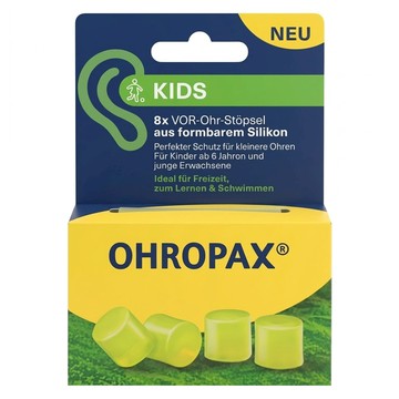 OHROPAX 安耳悠 KIDS 矽膠耳塞 綠色  1盒  4組