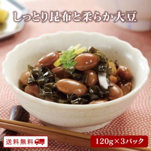 ＼美味しさお届け／ 国産やわらか大豆としっとり昆布 120g×3パック 長期保存 メール便 味噌漬け おつまみ ギフト 常温 お取り寄せグルメ