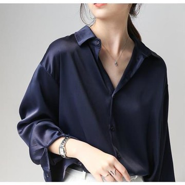醋酸緞面襯衫女春裝2025新款職場輕熟風氣質高級感長袖垂墜感襯衣