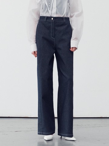 Back Seamed Detail Jeans -  Indigo