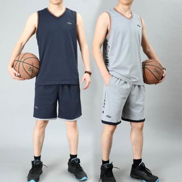 加肥砍袖背心短褲一套籃球服