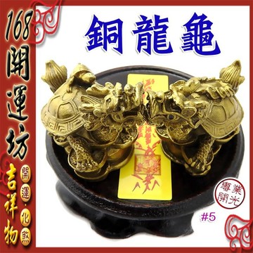 【168開運坊】銅龍龜系列【實心龍龜背子小+實心龍龜背錢~特贈實木底座】開光/擇日