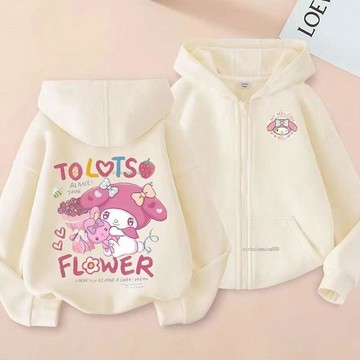 【秋冬新品】 女童連帽外套 兒童拉鍊外套 中大童開襟外套 美樂蒂 連帽 拉鍊 開襟 春秋款 女孩保暖外套 兒童秋冬外套