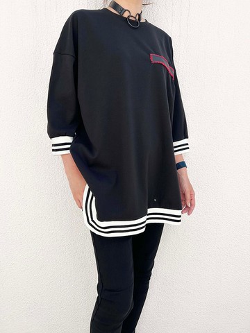 條紋羅紋連身裙/黑色/F尺寸/hellcatpunks/hcp-op-0129