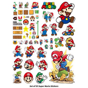 貝光馬里奧旅行箱貼紙大整張粘貼滑板吉他收納行李箱貼畫墻面衣柜門窗裝飾貼防水