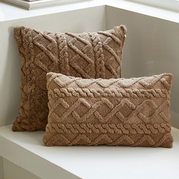 抱枕 靠枕 純色毛絨抱枕可拆洗北歐客廳沙發靠枕套汽車辦公室靠背枕床頭靠墊S0104快速出貨