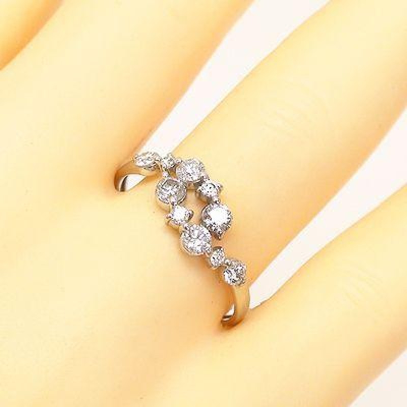 指輪 ダイヤモンド リング k18ゴールド 0.5ct テンダイヤモンド 18金