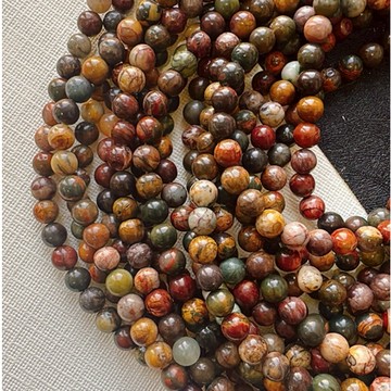 拾悦手作材料/隨機出貨不挑選/約6mm+天然美國畢加索紅松石圓珠條珠/串珠編繩/DIY半成品/台灣現貨出貨不用等待