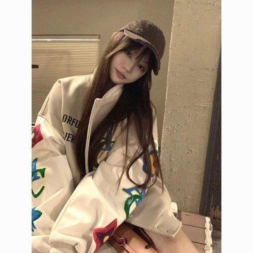 限時下殺⚡美式復古刺繡棒球服春秋季新款寬鬆毛巾韓版學生潮牌外套ins夾克