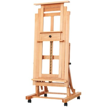 櫸木制支架式美術生專業升平立兩用素描油畫架子落地大畫板畫架【益三和】可開發票