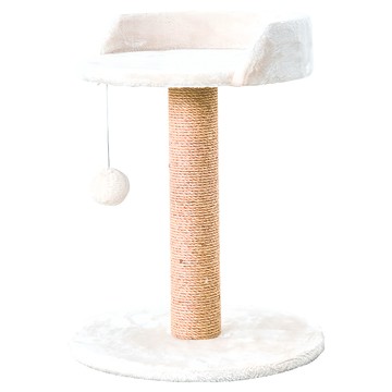 毛孩的秘密生活 單身貓小資雅痞套房 圓型款 貓跳台 貓抓板 貓爬架 貓窩  白色  1個  包裝尺寸36 x 36 x 15cm