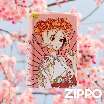 ZIPPO 動漫設計-櫻花女孩防風打火機 Z1-033 特別設計 360度環繞 彩噴 客製化 終生保修 官方旗艦