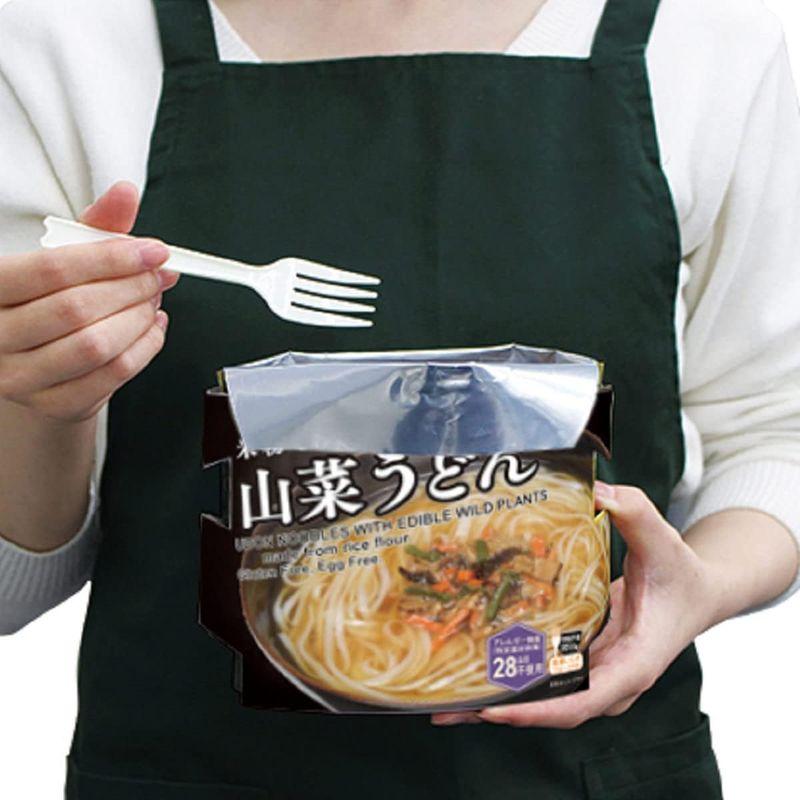 尾西食品 米粉で作った山菜うどん 30袋 (めん60g 調味粉末 かやく フォーク) ×30 うどん 沖縄・離島 お届け不可