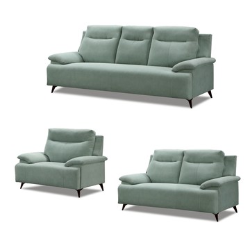 ASSARI-凱特耐磨抑菌1+2+3人座貓抓布沙發-鐵腳綠色