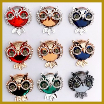 貓頭鷹冰箱貼 diy飾品配件 服飾胸針輔料 手機殼貼鑽 奶油膠配件 飾品材料 飾品配件 diy手機殼 手機殼diy