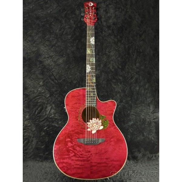 チョイキズ特価】Luna Guitars Flora Lotus GC Quilt maple with cust ...