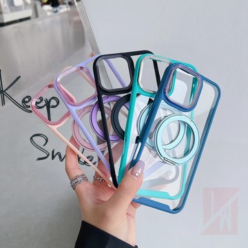 簡約360旋轉支架手機殼 適用於 蘋果 iPhone 17 16 15 14 13 12 11 Pro Max磁吸防摔殼
