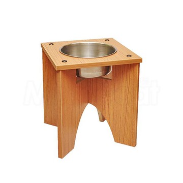 【MOMOCAT】X型狗餐桌 單口高35cm 附1號白鐵碗 - 三款木色