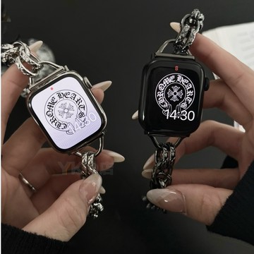 圈圈連手鏈 適用於apple watch 10代 7 6 SE蘋果錶帶 45 41 46 44mm 金屬錶帶 不鏽鋼錶帶