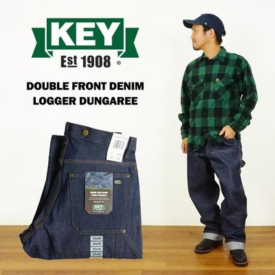キー KEY ダブルフロント デニム ロガー ダンガリー パンツ