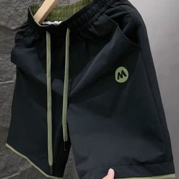 夏季新款簡約時尚透氣休閑速干短褲男高檔寬松百搭運動潮流五分褲