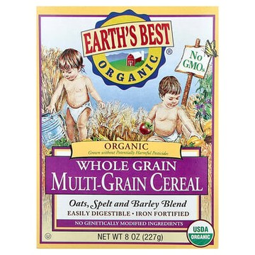 Earth's Best, Earth's Best, 有機全麥多種穀物麥片，8盎司（227克）