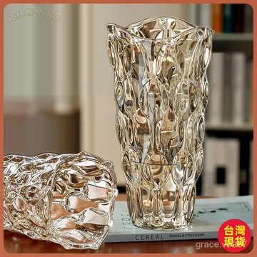 【美式琉光水晶玻璃花瓶】客廳 樣板間 酒店 臥室 插花 裝飾 器皿 擺件 工藝 擺飾 花瓶 玻璃花瓶 花瓶玻璃 裝飾 花