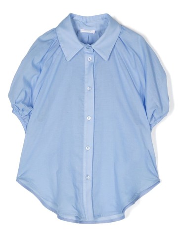 Miss Grant Kids - balloon-sleeve cotton shirt - kids - Spandex/Elastane/Cotton/Cotton - 12 yrs - Blue