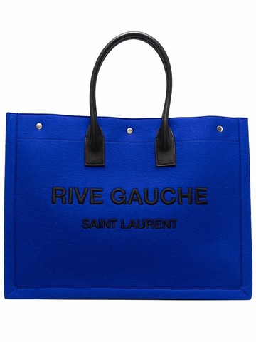 Saint Laurent - Rive Gauche tote bag - men - Leather/Polyester/Wool - One Size - Blue