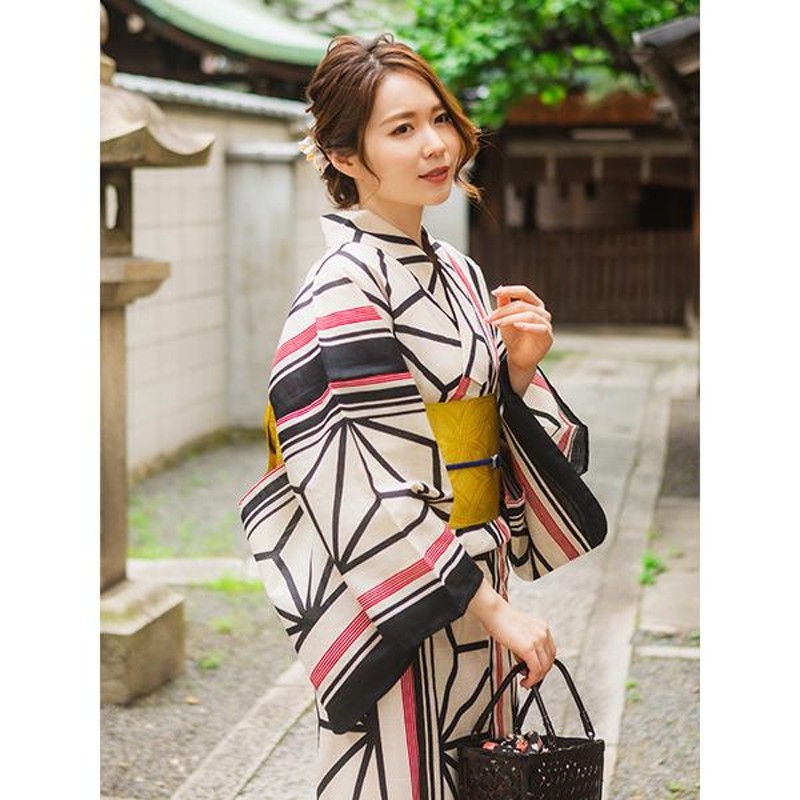 新品大人コーデ❗呉服屋購入14000円❗モダン浴衣、麻の葉半帯コーデセット 新品大人コーデ❗呉服屋購入14000円❗モダン浴衣、麻の葉半帯コーデ
