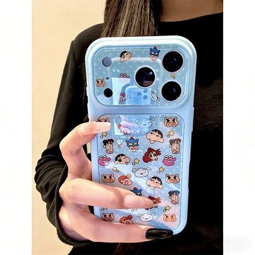 ✨臺灣出貨✨波點蠟筆小新適用iPhone17promax手機殼蘋果防摔15/16全包14pro13