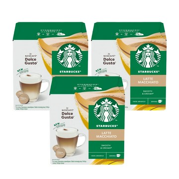 STARBUCKS 星巴克 拿鐵咖啡膠囊 咖啡膠囊5.5g 6顆 + 牛奶膠囊16g 6顆  3盒  21.5g  6份