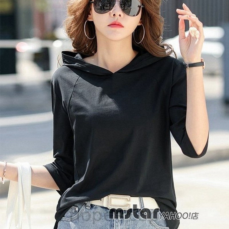 パーカー レディース 夏 半袖パーカー 5分袖 おしゃれ トップス カジュアル 通販 Lineポイント最大get Lineショッピング