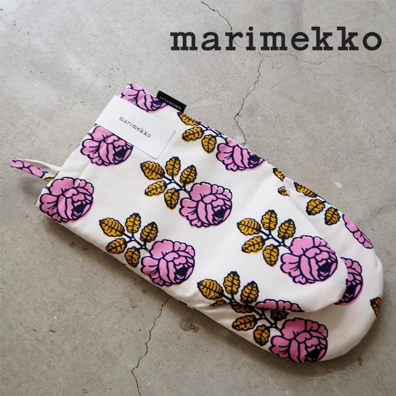 マリメッコ ミトン marimekko 68526 鍋つかみ 白 ホワイト ピンク 花柄