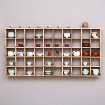 建盞茶杯架小紫砂壺架實木多寶閣中式博古架茶具收納展示架50格