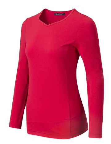 ├登山樂┤ 台灣EasyMain衣力美 女排汗長袖T恤 紫荊紅 # TE21030-1510