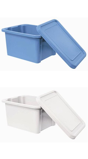 樹德萬用置物盒W45xD36xH26cm 藍/白色