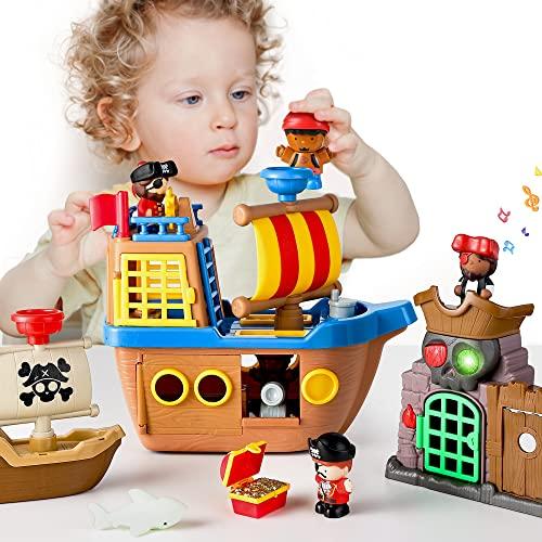 iPlay iLearn Large Pirate Ship Toys Kids Pretend Adventure Playset