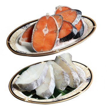 築地一番鮮 鮭魚6片+大比目魚6片雙拼｜共12片 /75~85g/片 /無肚洞+薄冰鎖鮮