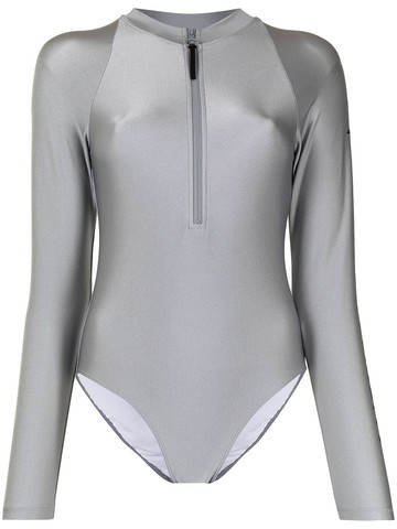 Perfect Moment - Spring logo-print surf suit - women - Polyamide/Elastane - XS - Grey