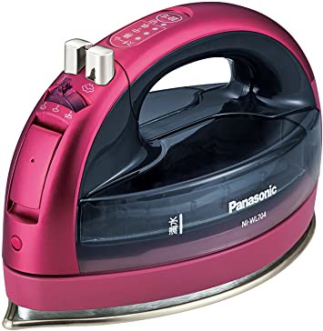 Panasonic 【日本代購】 松下電器無線蒸汽W 頭熨斗粉色NI-WL704-P
